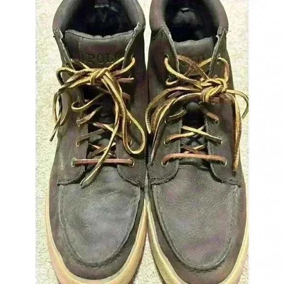 Mens polo ralph lauren leather boots size 10.5D Tedd - Picture 6 of 8